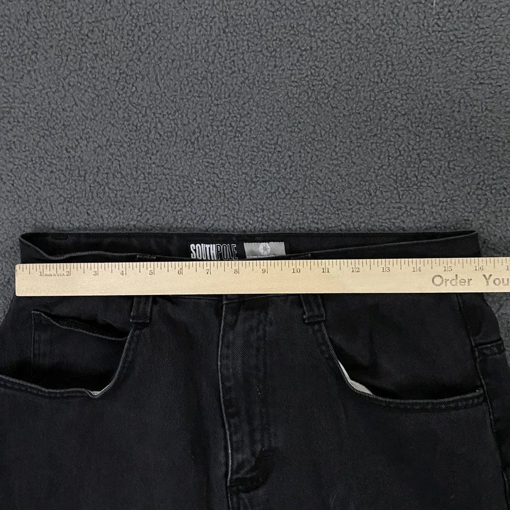 Vintage Y2K SouthPole Jeans FITS 32x30 Black Baggy Relaxed Skater Silver Tab